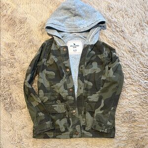 Abercrombie Kids Green Camo Jacket with Gray Hood